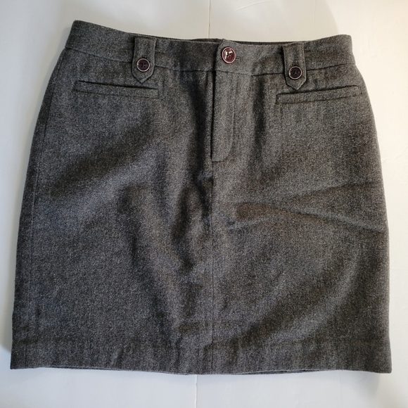 Eddie Bauer Charcoal Grey Wool Blend Fall Winter Mini Skirt - Picture 1 of 8